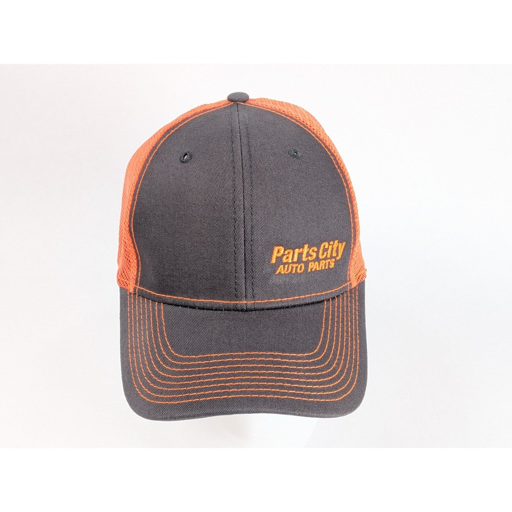 Paramount Apparel Parts City Auto Parts Baseball Cap Grey Orange Adjustable Hat